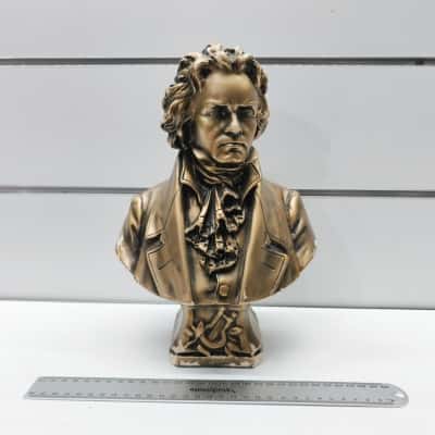 Ludwig van Beethoven Bronze-Finish Resin Bust Sculpture