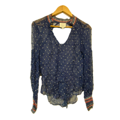 Once/Was Womens Top Size 0 Blue 