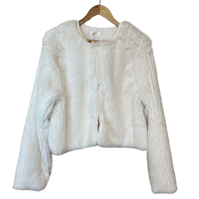 Brand New - Billy J Cream Faux Fur Jacket - Size 14