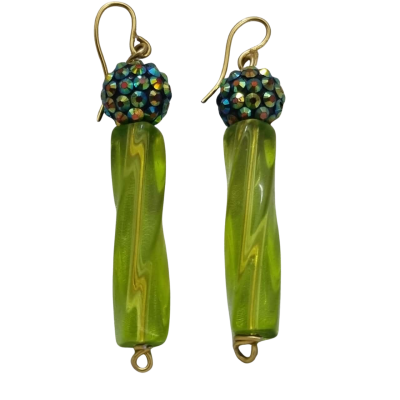  Womens Earrings Green / Multicoloured 