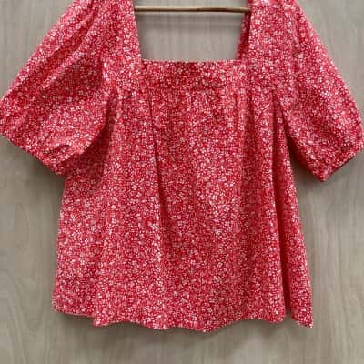 Seed Womens  Size 16 Floral / Red Summer Top  4