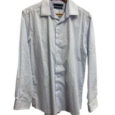 Report Collection Mens Size L Business Shirt Blue / White 