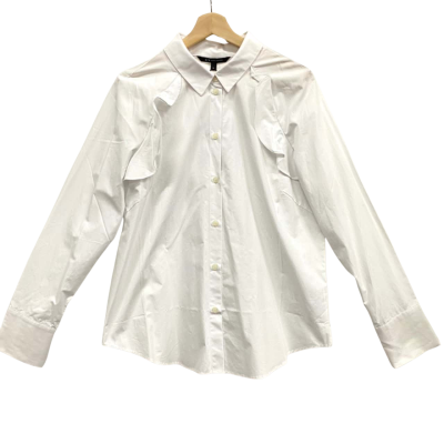 Armani Exchange White Frilled Blouse Size XL