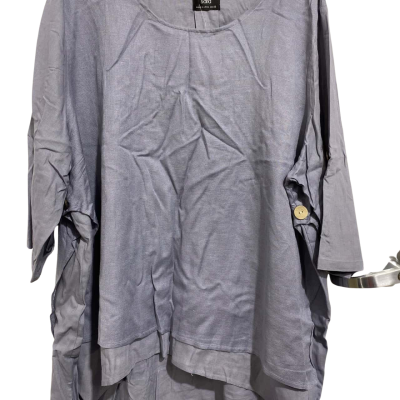 Sara Womens blue curved hem top 