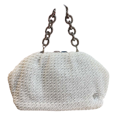 OLGA BERG Vivian White Clutch Bag. New