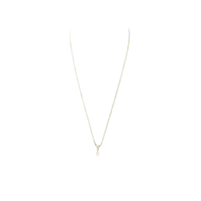  Womens Sterling Silver Necklace 2.7 grams and 3mm diamond Pendant 0.1 grams