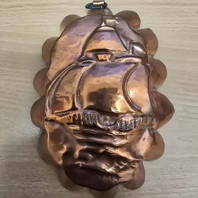 Vintage Ship Copper Jelly Moulds