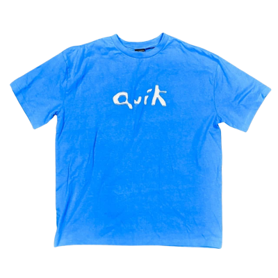 BNWT Quiksilver, Size L, ‘Quik’ Logo Blue, Short-Sleeve Top
