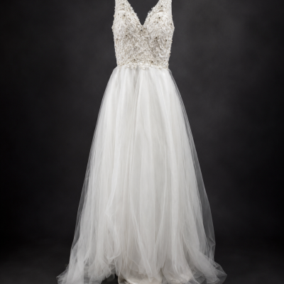 JJ's House Beaded Lace A-Line Wedding Dress