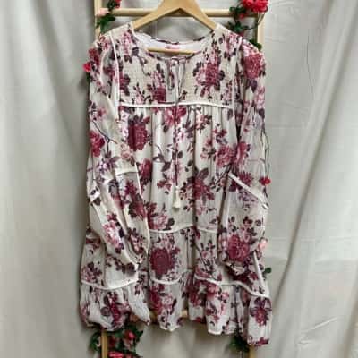 Womens Francesca Ivory Floral Dress Size S RRP $60