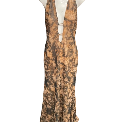 RUNAWAY Womens Brown Halter Neck Maxi Dress Size M