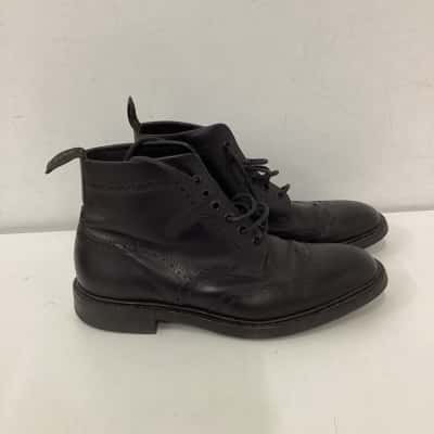 Loake 1880 Bedale Brogue Boot Rubber Sole Black - Size 10