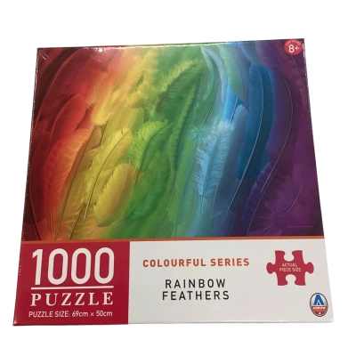 1000 Piece Jigsaw Puzzle Colourful Rainbow Feathers    (TS)