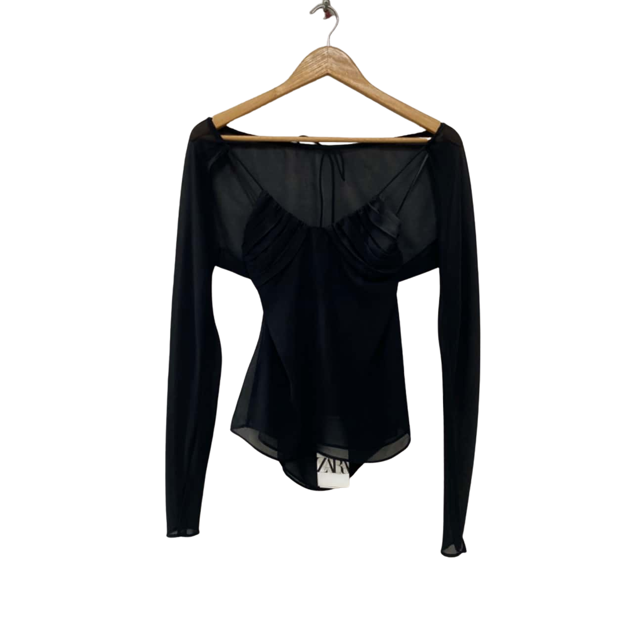 *Spring Ending SALE* Zara Womens Size S Sheer Black Top with Long Sleeve Shawl, BNWT(s)