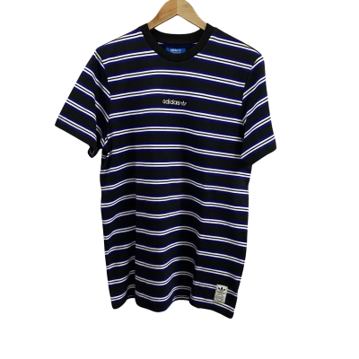 Adidas Mens  Size L Short Sleeve Top Striped