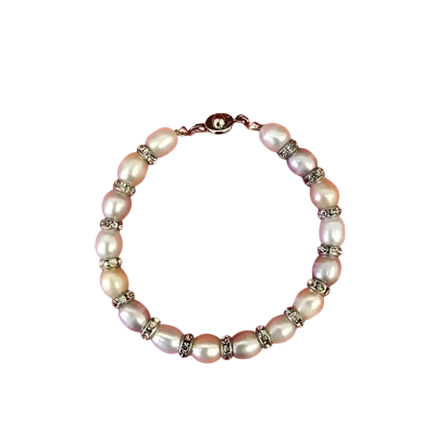  Womens Teng Yue Pearl and Diamante Bracelet