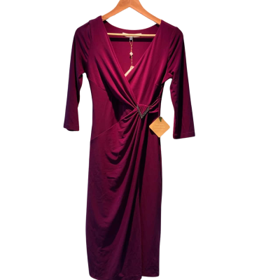 Anthea Crawford Womens Magenta Size 8 Long Sleeve Dress 