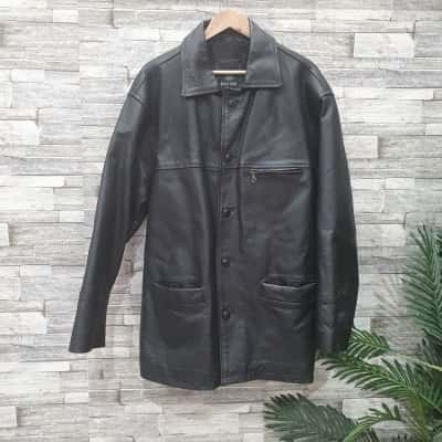  Mens  Size L Leather Jacket Black  