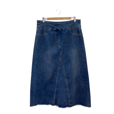 Boho Bird Womens  Size 14 Denim Skirt Blue 