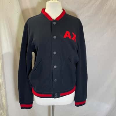Armani Exchange Size S Varsity Jacket Navy Blue / Red 