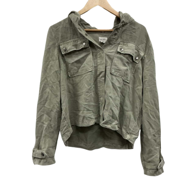 Nicole Miller Womens Size XL Cropped Jacket Olive 