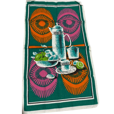 Linen Blend Kitchen Scene Tea Towel
