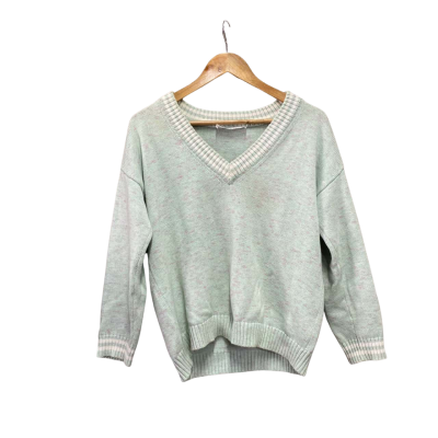 Skin and Threads Womens  Size 0 V-Neck Jumper Green 