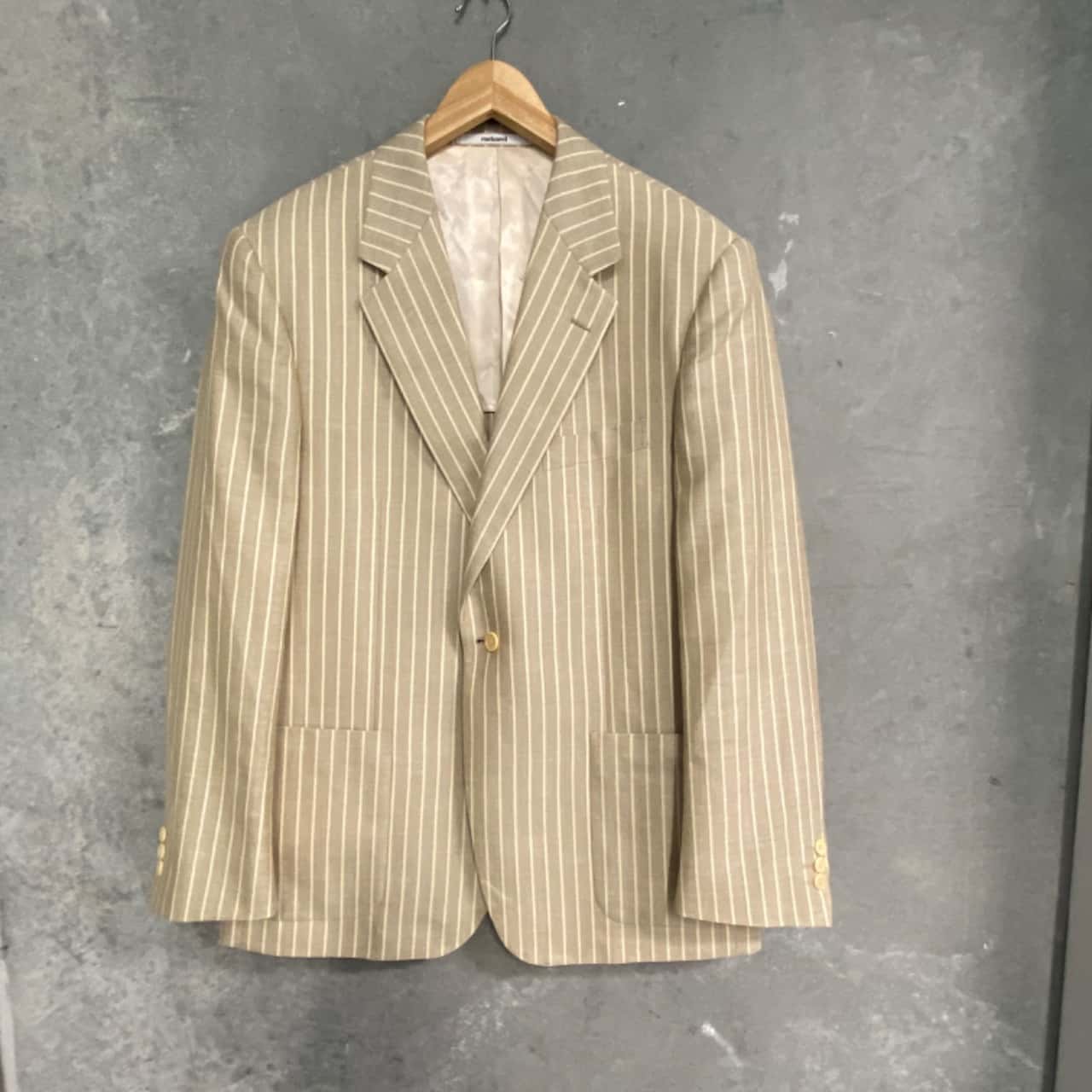 Cacharel Mens Blazer Size 56 Beige / Cream Wool/Silk/Linen Blend