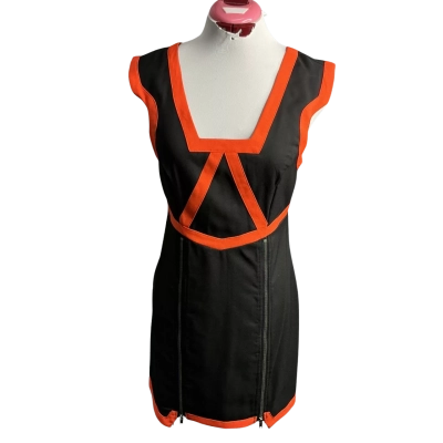 Rumor boutique Womens  Size 10 Bodycon Dress Black  / Burnt Orange 