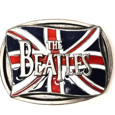 Vintage The Beatles American Legends Foundry Union Flag Enamel Belt Buckle ©1992 Apple Corps LTD. Official Licensed Product Made In America. Appears As New