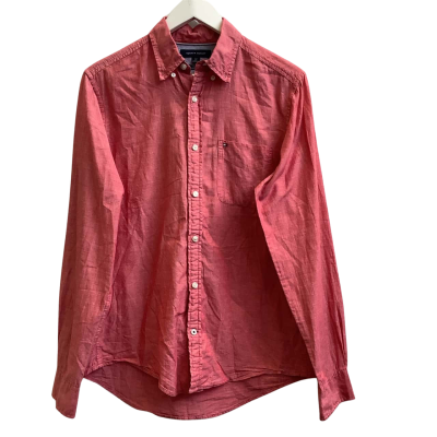 Tommy Hilfiger Mens  Size S Long Sleeve Shirt Watermelon