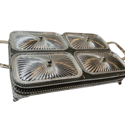 Queen Ann 4 Pieces Silver Tray