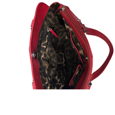  WoCollini Genuine Cowhide Leather Red Handbag Tote