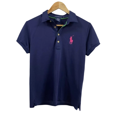Ralph Lauren Size M Tailored Golf Polo Shirt Navy Blue