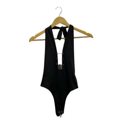 Zachary Womens  Size XS Black 8% spandex ‘Beth’ bodysuit 