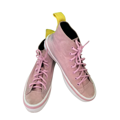 KENZO Women's Size 37 Pink Platform High-top Canvas Sneakers (as is)