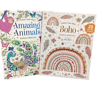 2 Gallery Wall Art Colour-Your-Own Pull Out Poster Books
