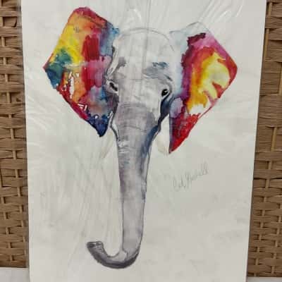 Giclée Fine Art Print Elephant Watercolour by Cat Marshall A3