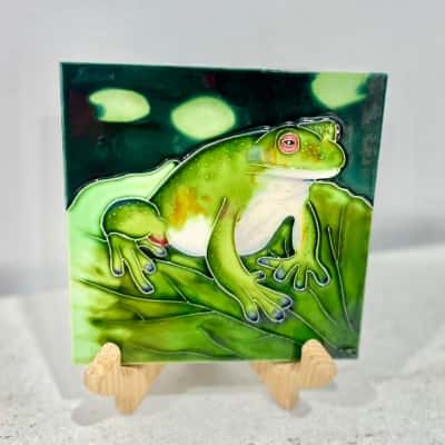 ART ON TILE “Big Fat Froggie”Art Tile -just gorgeous 