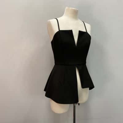 Luvalot Womens  Size 12 Shoestring Strap Top Black  