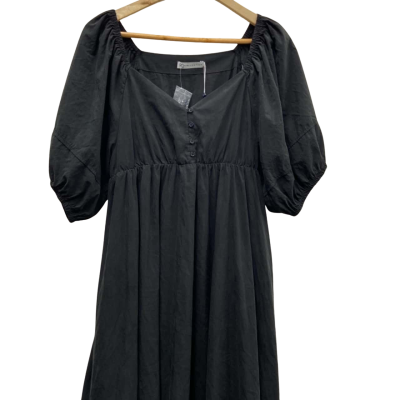 PQ Collection Size L Midi / Short Sleeve Dress  Black RRP $110.00 