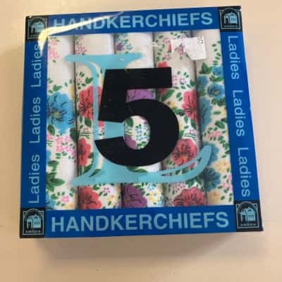  5 Ladies Floral Handkerchiefs 