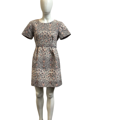 Brand New H&M Womens Size 14 Floral Textured Mini Dress Multicoloured