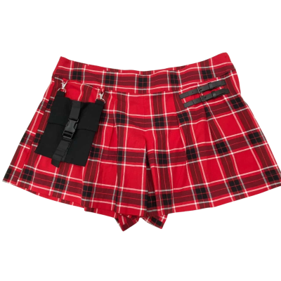 Black Friday - Womens Demonic Tartan Skort - Size 20 - Black / Red / White 