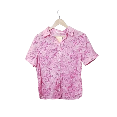Noni B Womens Size 12 Button Up Top Pink  
