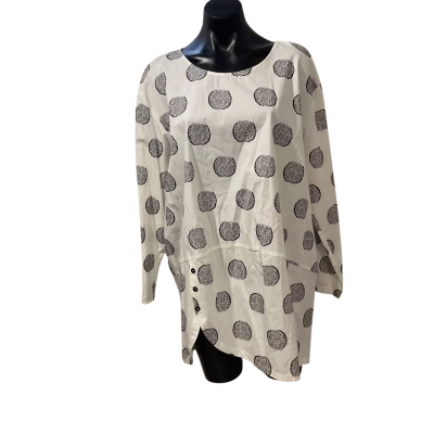 Marco Polo Womens  Size 18 Long Sleeve Top Black  / Pattern / White 