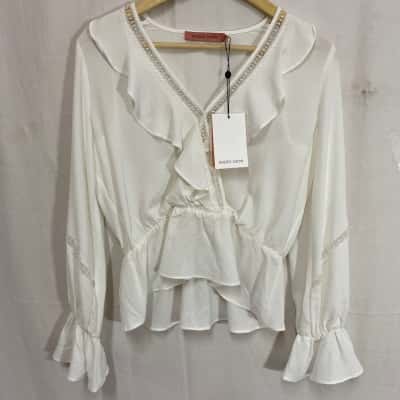 New Rodeo Show Women Size 8 Blouse Cream 