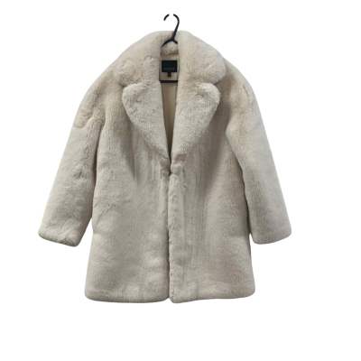 BASQUE AS NEW FAUX FUR COAT. SIZE 10