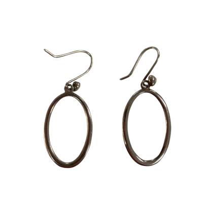 Silver Oval Earrings