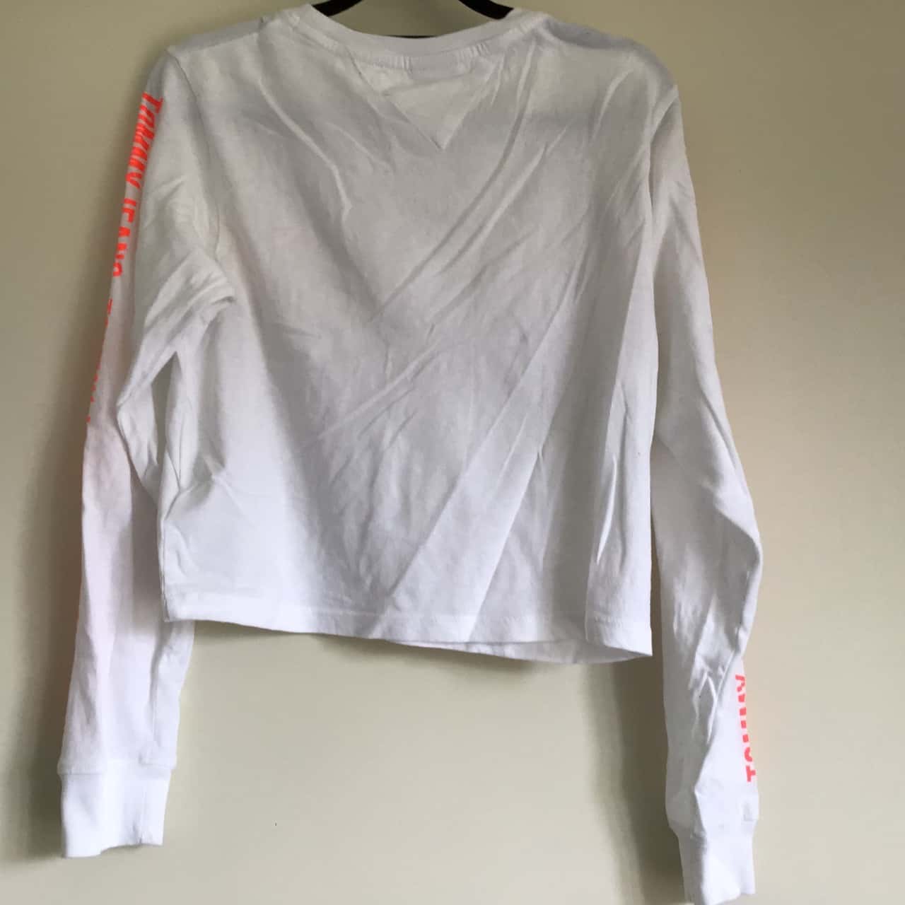 Tommy Jeans Womens Size S Long Sleeve White Cotton Top